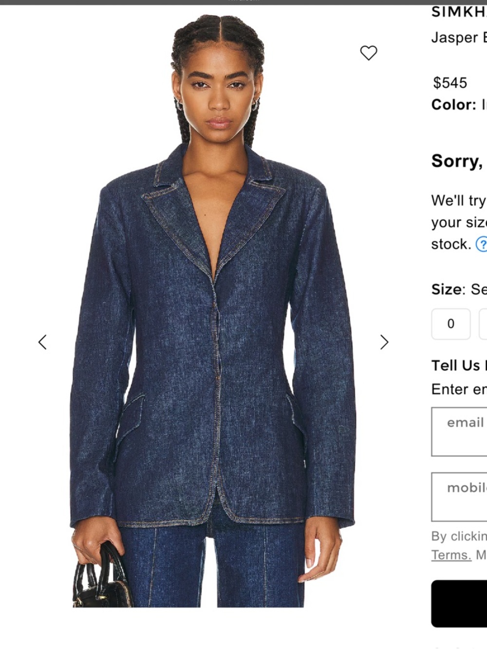 Simkhai Jasper blazer imperial denim